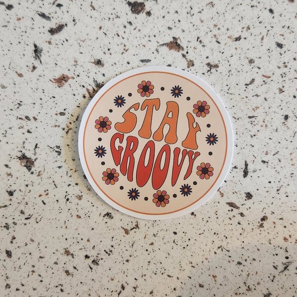 10/$10 NEW Stay Groovy Retro Hippie Boho Floral Sticker - Picture 1 of 2